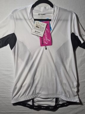 Canari White and Black Women’s Short-Sleeve Cycling Jersey Large NWT